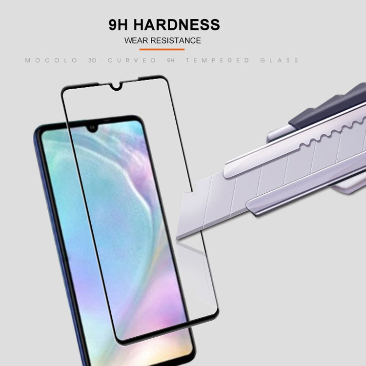mocolo 0.33mm 9H 3D Round Edge Tempered Glass Film for Huawei P30(Black)