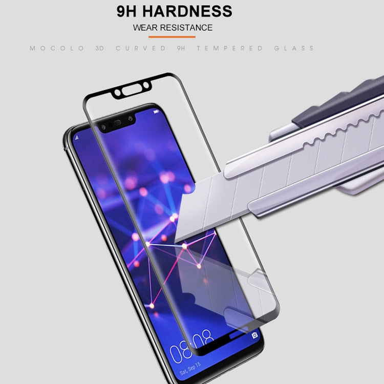 mocolo Full Glue 0.33mm 9H 3D Round Edge Tempered Glass Film for Huawei Mate 20 Lite(Black)