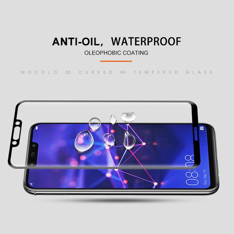 mocolo Full Glue 0.33mm 9H 3D Round Edge Tempered Glass Film for Huawei Mate 20 Lite(Black)