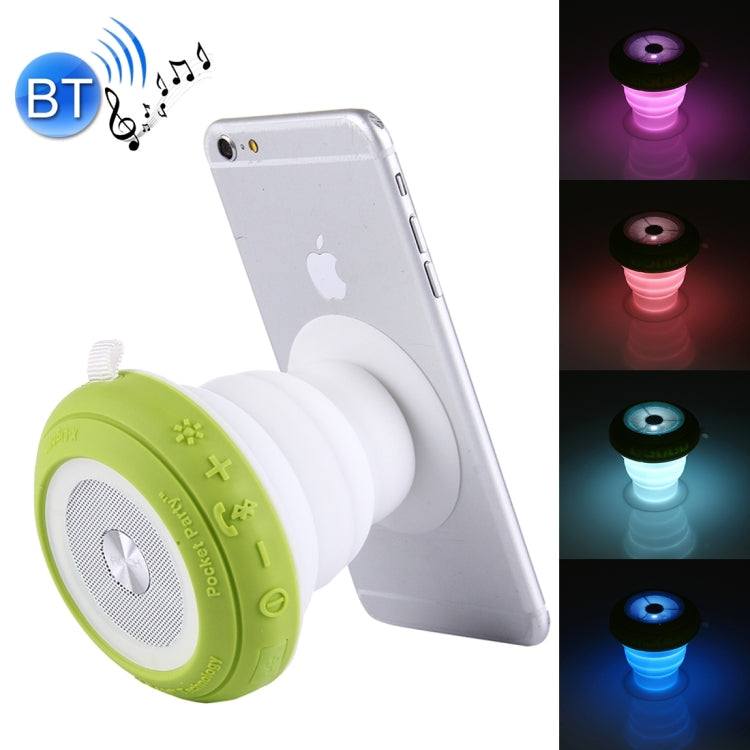 ROCK Multifunctional Pocket Party Bluetooth Speaker Portable Folding Wireless Stereo Light Twinkling Subwoofer Audio Receiver Phone Holder with Built-in Microphone, Support Hands-free Calls, Size: 92mm * 92mm * 35mm(Maximum 87mm)