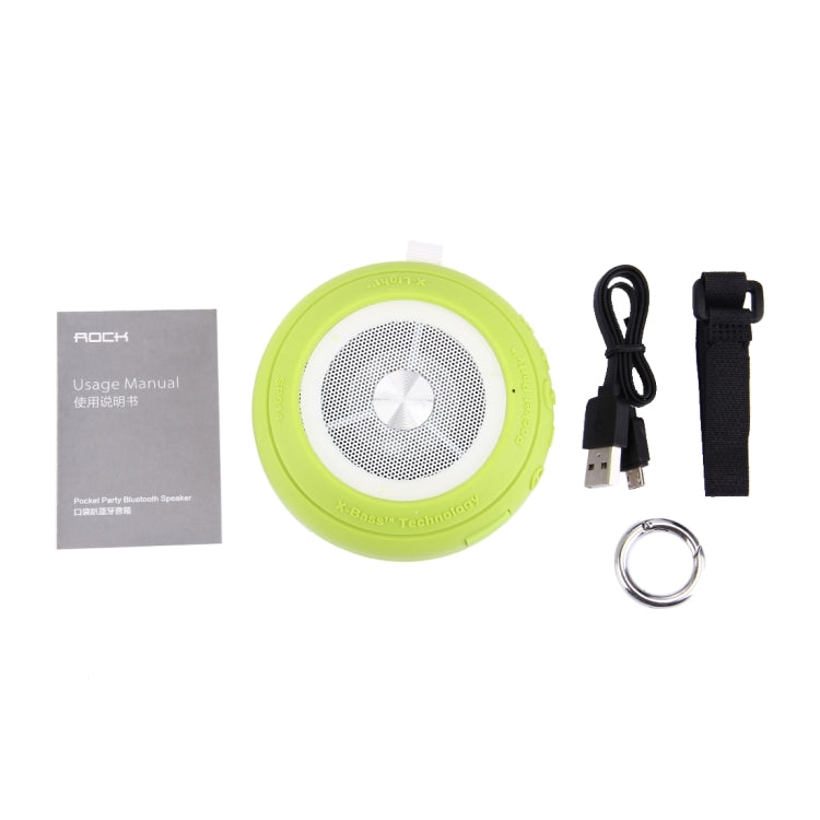 ROCK Multifunctional Pocket Party Bluetooth Speaker Portable Folding Wireless Stereo Light Twinkling Subwoofer Audio Receiver Phone Holder with Built-in Microphone, Support Hands-free Calls, Size: 92mm * 92mm * 35mm(Maximum 87mm)