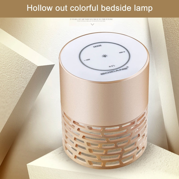 BOXIANG Q5 Multifunctional Color LED Light Wireless Bluetooth Speaker , with Mic, Support Hands-free Answer Phone & FM Radio & TF Card & Touch Button