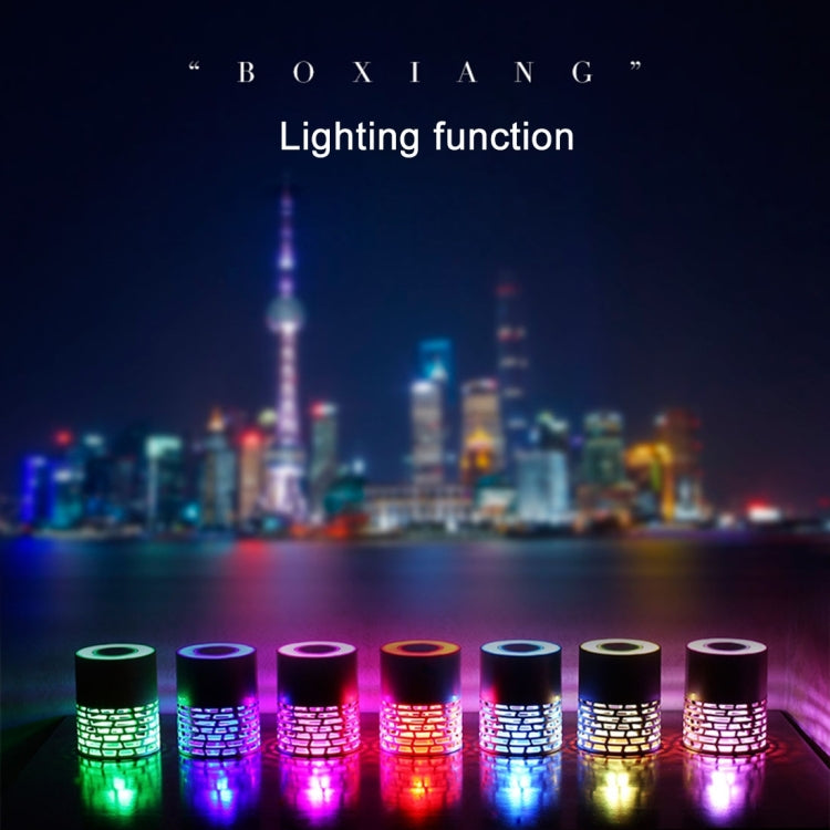 BOXIANG Q5 Multifunctional Color LED Light Wireless Bluetooth Speaker , with Mic, Support Hands-free Answer Phone & FM Radio & TF Card & Touch Button