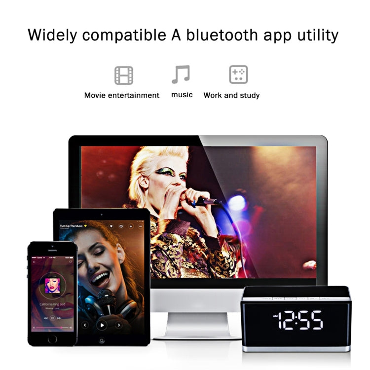 MUSKY DY 27 HiFi Portable Bluetooth Speaker with Mic & Handsfree, Support Clock Alarm / AUX, For iPhone, iPad, Galaxy, Sony, Lenovo, HTC, Huawei, Google, LG, Xiaomi, other Smartphones
