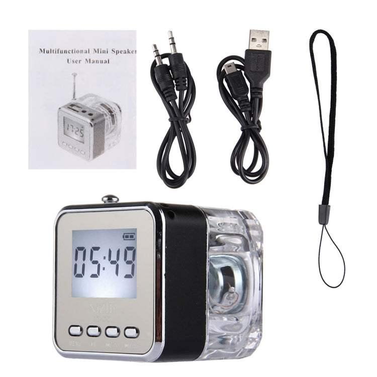 NiZHi TT-028 Multifunctional Mini Card Music Playback Speaker , with LCD Display & Color Light, Support TF Card & U-disk & AUX Line In and Out & FM Function
