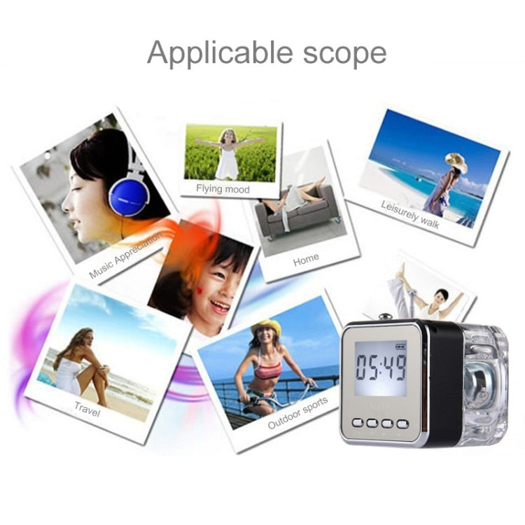 NiZHi TT-028 Multifunctional Mini Card Music Playback Speaker , with LCD Display & Color Light, Support TF Card & U-disk & AUX Line In and Out & FM Function