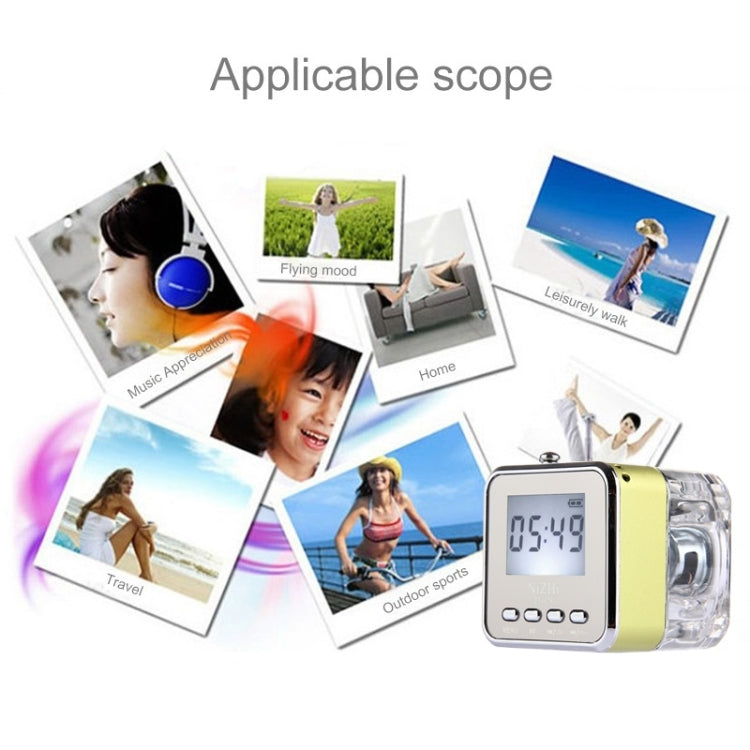 NiZHi TT-028 Multifunctional Mini Card Music Playback Speaker , with LCD Display & Color Light, Support TF Card & U-disk & AUX Line In and Out & FM Function