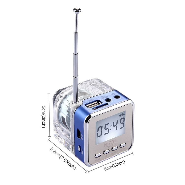 NiZHi TT-028 Multifunctional Mini Card Music Playback Speaker , with LCD Display & Color Light, Support TF Card & U-disk & AUX Line In and Out & FM Function