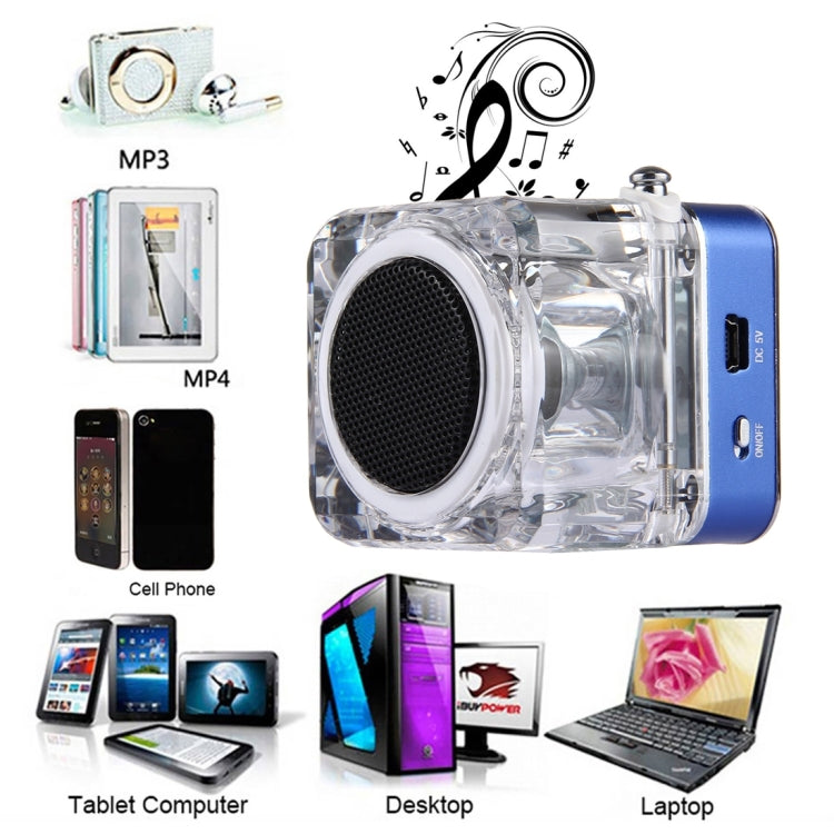 NiZHi TT-028 Multifunctional Mini Card Music Playback Speaker , with LCD Display & Color Light, Support TF Card & U-disk & AUX Line In and Out & FM Function