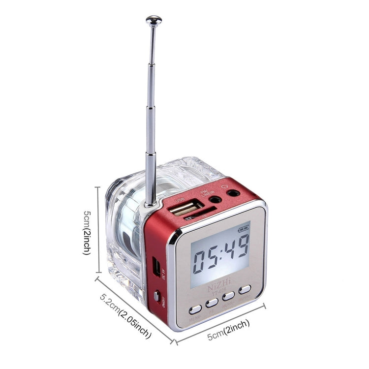 NiZHi TT-028 Multifunctional Mini Card Music Playback Speaker , with LCD Display & Color Light, Support TF Card & U-disk & AUX Line In and Out & FM Function