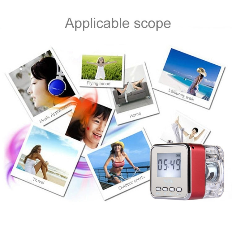 NiZHi TT-028 Multifunctional Mini Card Music Playback Speaker , with LCD Display & Color Light, Support TF Card & U-disk & AUX Line In and Out & FM Function