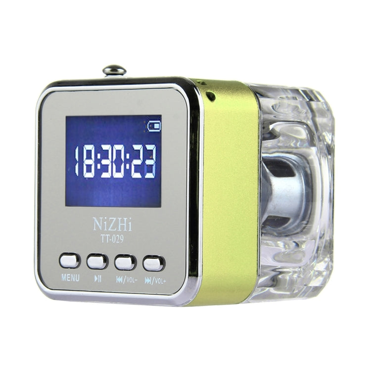 NiZHi TT-029 Multifunctional Mini Multimedia Music Playback Speaker , with LCD Display & Color Light, Support TF Card & U-disk & AUX Line In and Out & FM & Alarm Clock and Time & Lyrics Display  Function