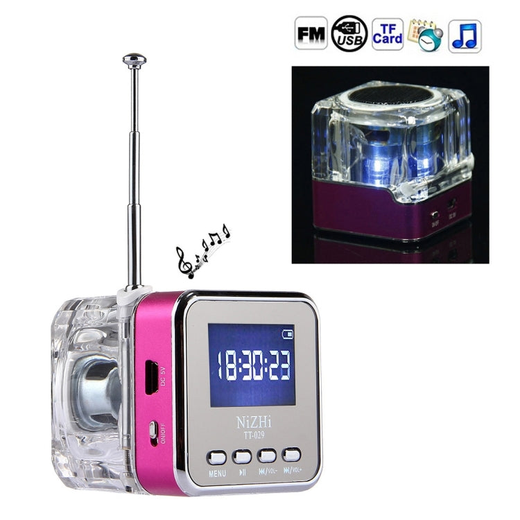 NiZHi TT-029 Multifunctional Mini Multimedia Music Playback Speaker , with LCD Display & Color Light, Support TF Card & U-disk & AUX Line In and Out & FM & Alarm Clock and Time & Lyrics Display  Function