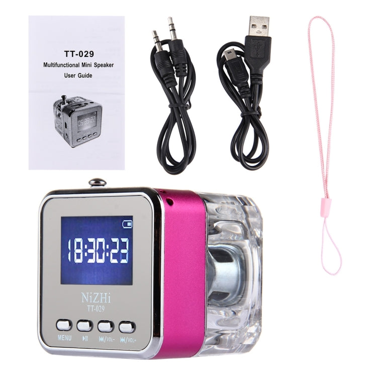 NiZHi TT-029 Multifunctional Mini Multimedia Music Playback Speaker , with LCD Display & Color Light, Support TF Card & U-disk & AUX Line In and Out & FM & Alarm Clock and Time & Lyrics Display  Function