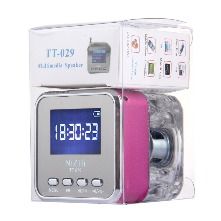 NiZHi TT-029 Multifunctional Mini Multimedia Music Playback Speaker , with LCD Display & Color Light, Support TF Card & U-disk & AUX Line In and Out & FM & Alarm Clock and Time & Lyrics Display  Function