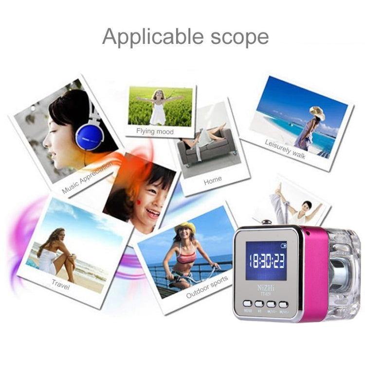 NiZHi TT-029 Multifunctional Mini Multimedia Music Playback Speaker , with LCD Display & Color Light, Support TF Card & U-disk & AUX Line In and Out & FM & Alarm Clock and Time & Lyrics Display  Function