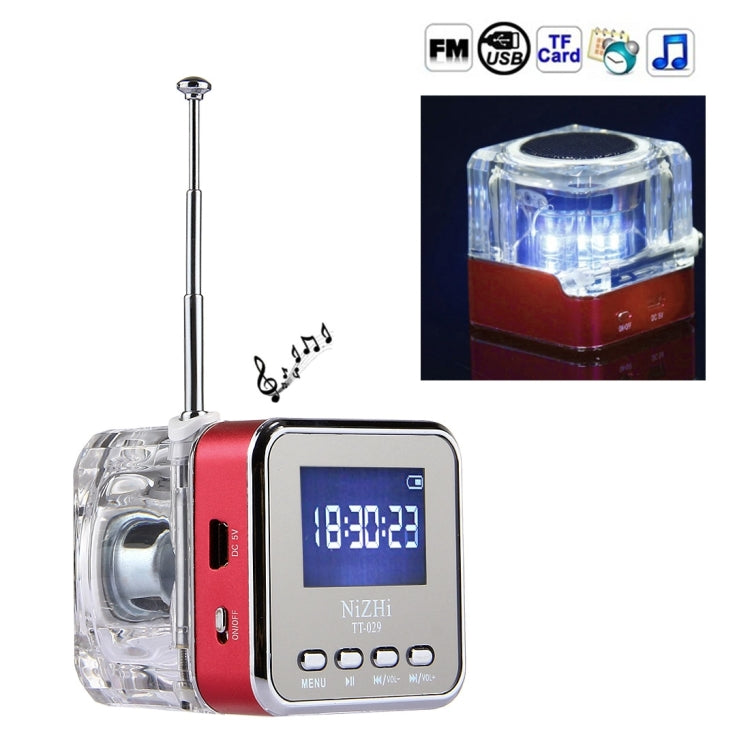 NiZHi TT-029 Multifunctional Mini Multimedia Music Playback Speaker , with LCD Display & Color Light, Support TF Card & U-disk & AUX Line In and Out & FM & Alarm Clock and Time & Lyrics Display  Function
