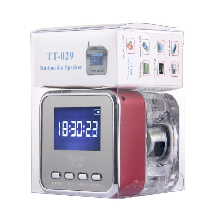 NiZHi TT-029 Multifunctional Mini Multimedia Music Playback Speaker , with LCD Display & Color Light, Support TF Card & U-disk & AUX Line In and Out & FM & Alarm Clock and Time & Lyrics Display  Function