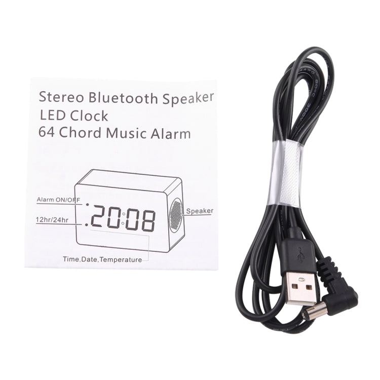 Multifunctional Wooden Wireless Bluetooth Stereo Speaker, with LED Clock & 64 Chord Music Alarm