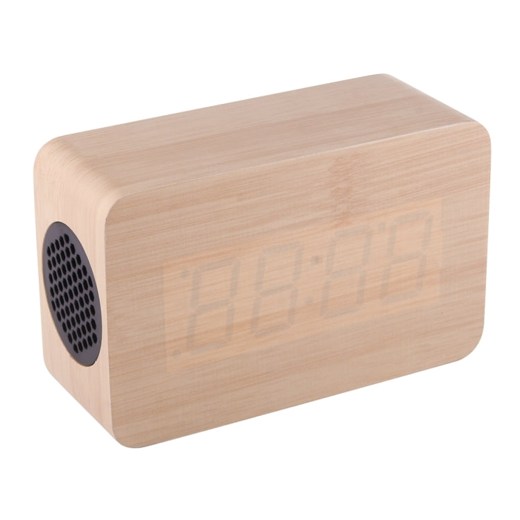 Multifunctional Wooden Wireless Bluetooth Stereo Speaker, with LED Clock & 64 Chord Music Alarm