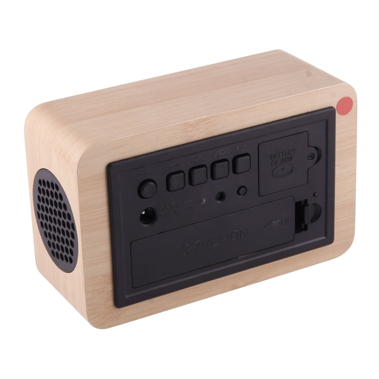 Multifunctional Wooden Wireless Bluetooth Stereo Speaker, with LED Clock & 64 Chord Music Alarm