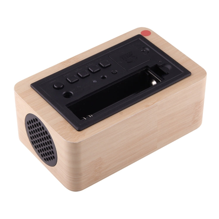 Multifunctional Wooden Wireless Bluetooth Stereo Speaker, with LED Clock & 64 Chord Music Alarm