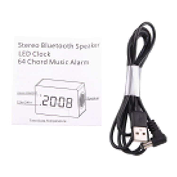 Multifunctional Wooden Wireless Bluetooth Stereo Speaker, with LED Clock & 64 Chord Music Alarm