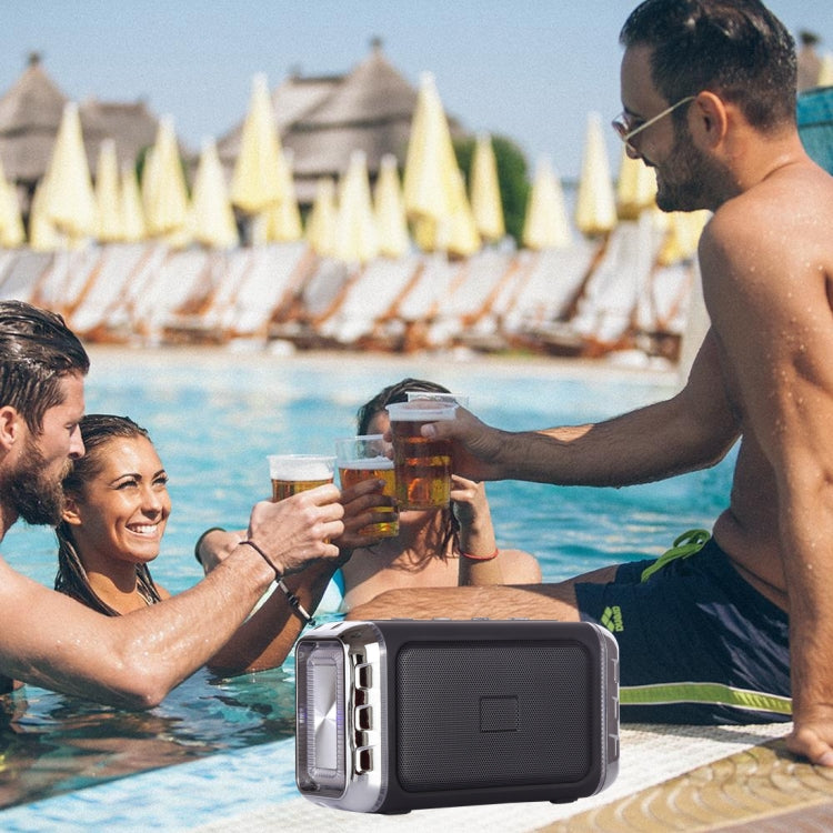 LN-22 DC 5V Portable Wireless Speaker with Hands-free Calling & Dual Colorful LED Light, Support USB & TF Card & 3.5mm Aux