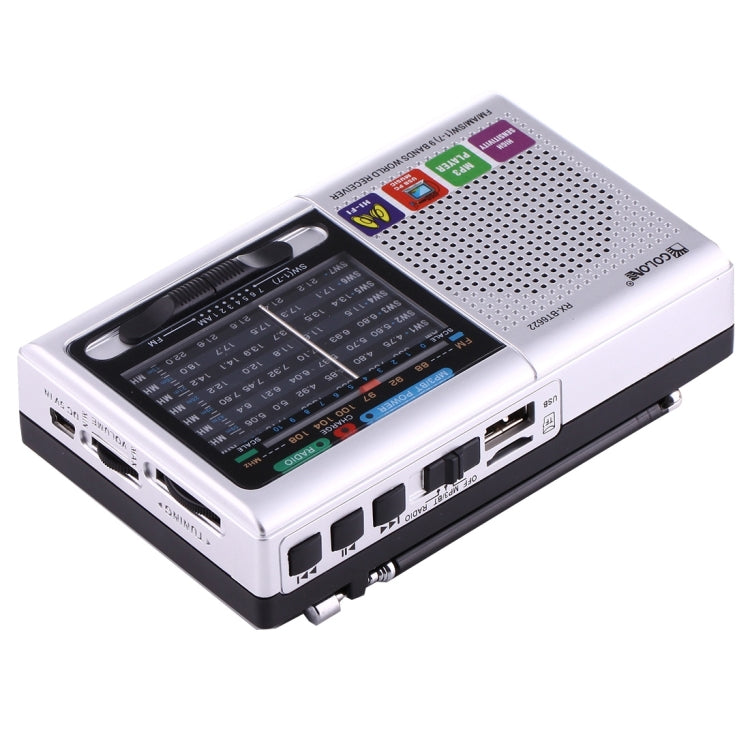 COLON RX-BT6622 Portable FM AM SW (1-7) 9 Bands Channels Radio, Rechargeable Li-ion Battery, Support Micro TF Card / USB / Bluetooth / MP3 Player
