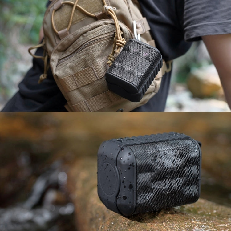 TK200 Portable Life Waterproof Bluetooth Stereo Speaker, with Built-in MIC & Hook, Support Hands-free Calls & TF Card & AUX IN, Bluetooth Distance: 10m(Black)
