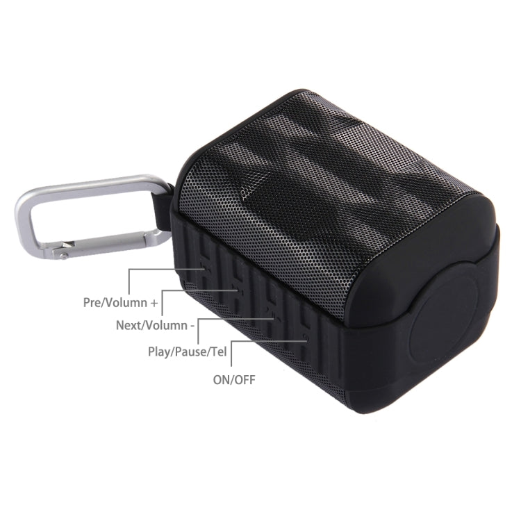 TK200 Portable Life Waterproof Bluetooth Stereo Speaker, with Built-in MIC & Hook, Support Hands-free Calls & TF Card & AUX IN, Bluetooth Distance: 10m(Black)