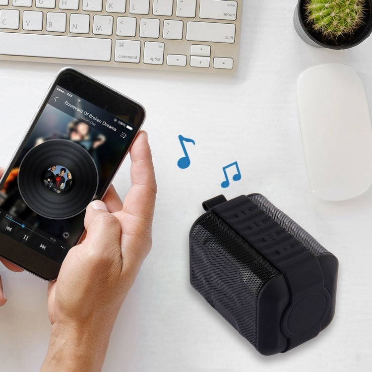 TK200 Portable Life Waterproof Bluetooth Stereo Speaker, with Built-in MIC & Hook, Support Hands-free Calls & TF Card & AUX IN, Bluetooth Distance: 10m(Black)
