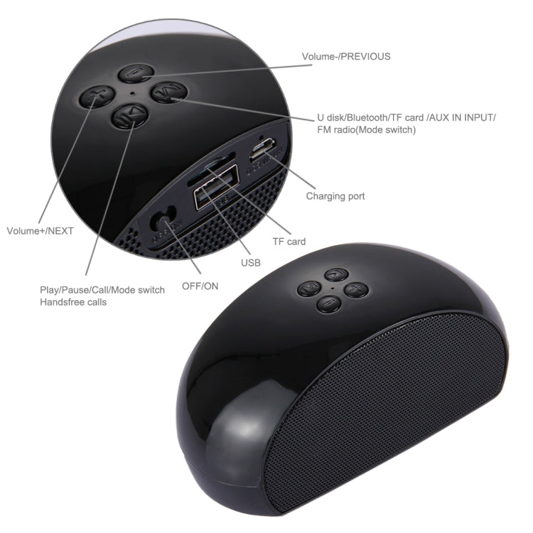 Y40 Portable Bluetooth Stereo Speaker, with Built-in MIC, Support Hands-free Calls & TF Card & AUX IN & FM, Bluetooth Distance: 10m