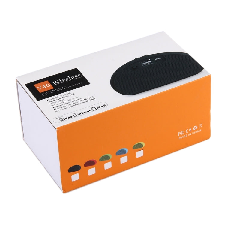 Y40 Portable Bluetooth Stereo Speaker, with Built-in MIC, Support Hands-free Calls & TF Card & AUX IN & FM, Bluetooth Distance: 10m