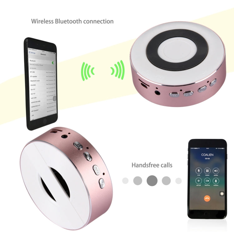 Portable Round Shaped Bluetooth Stereo Speaker, with Built-in MIC, Support Hands-free Calls & TF Card & AUX IN, Bluetooth Distance: 10m