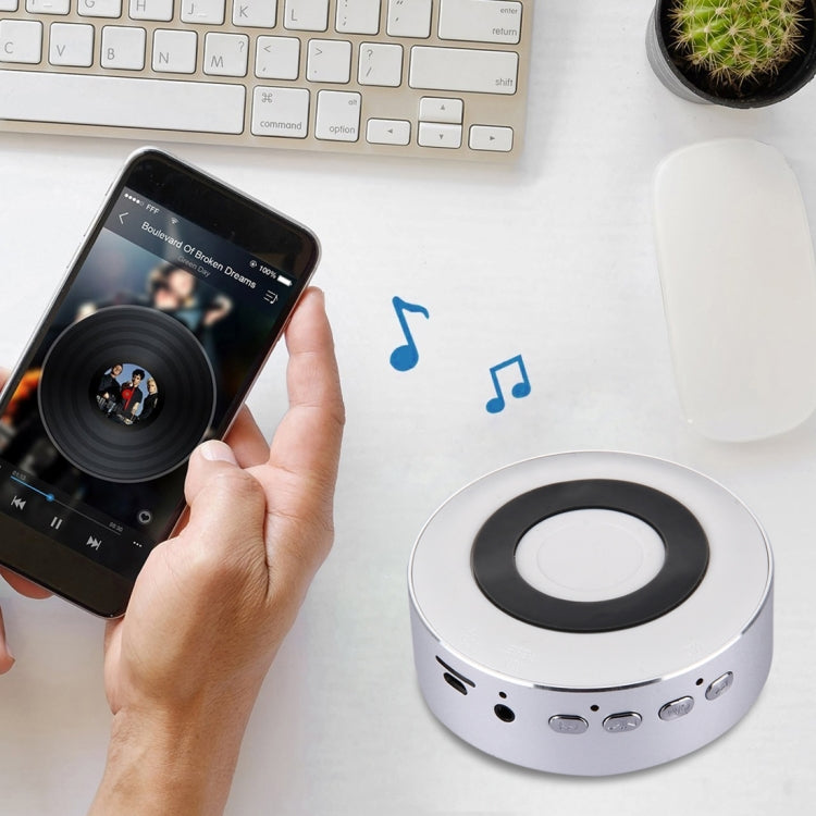 Portable Round Shaped Bluetooth Stereo Speaker, with Built-in MIC, Support Hands-free Calls & TF Card & AUX IN, Bluetooth Distance: 10m