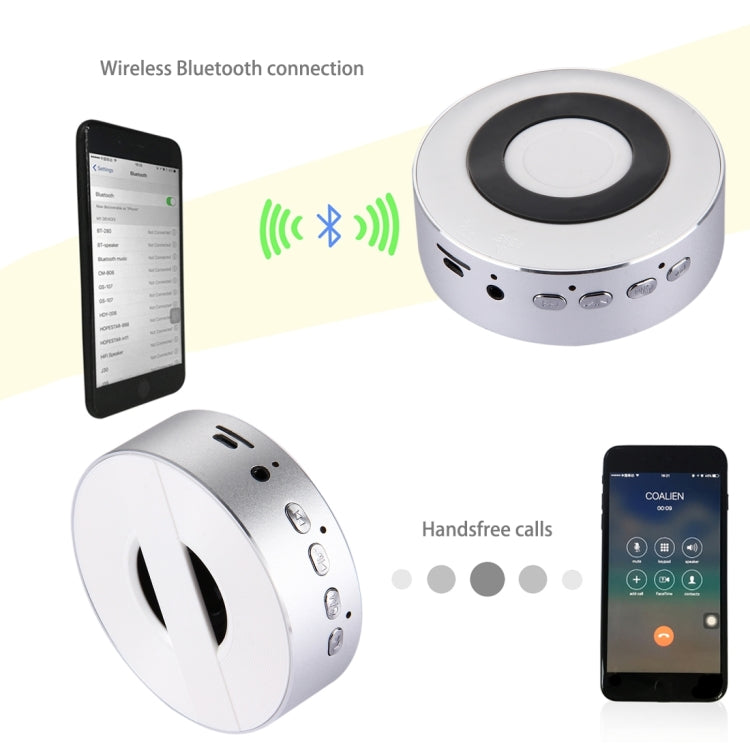 Portable Round Shaped Bluetooth Stereo Speaker, with Built-in MIC, Support Hands-free Calls & TF Card & AUX IN, Bluetooth Distance: 10m