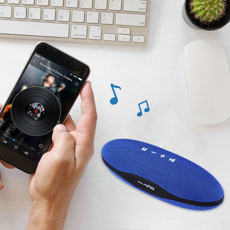 XC-Z6 Portable Oval Shaped Fabric Design Bluetooth Stereo Speaker, with Built-in MIC, Support Hands-free Calls & TF Card & AUX IN & FM, Bluetooth Distance: 10m