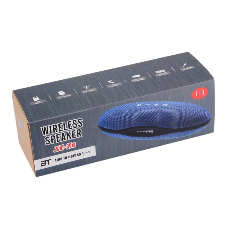 XC-Z6 Portable Oval Shaped Fabric Design Bluetooth Stereo Speaker, with Built-in MIC, Support Hands-free Calls & TF Card & AUX IN & FM, Bluetooth Distance: 10m