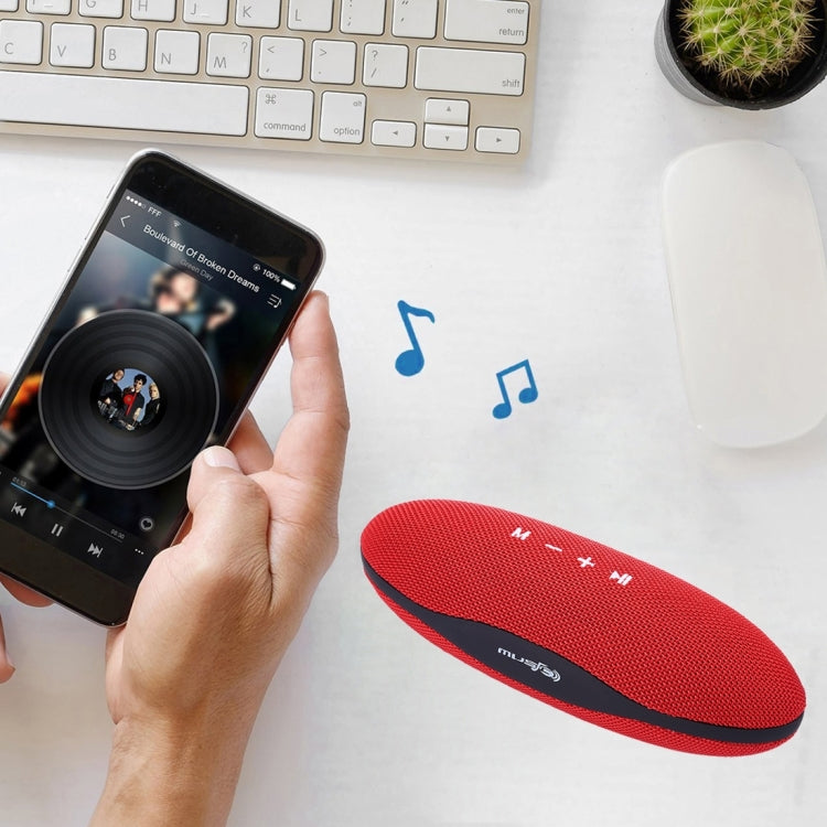 XC-Z6 Portable Oval Shaped Fabric Design Bluetooth Stereo Speaker, with Built-in MIC, Support Hands-free Calls & TF Card & AUX IN & FM, Bluetooth Distance: 10m
