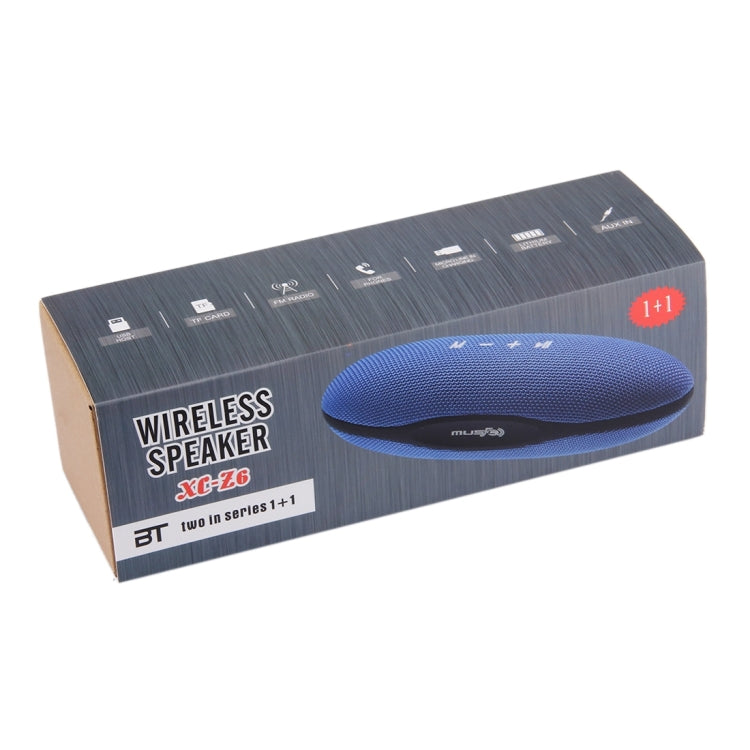 XC-Z6 Portable Oval Shaped Fabric Design Bluetooth Stereo Speaker, with Built-in MIC, Support Hands-free Calls & TF Card & AUX IN & FM, Bluetooth Distance: 10m