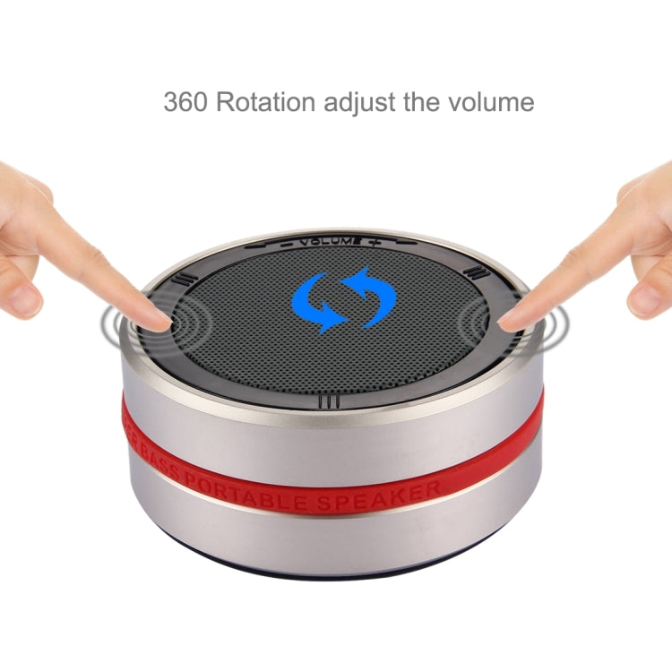 X1 Portable Round Shaped Bluetooth Stereo Speaker, with Built-in MIC, Support 360 Degree Spining Volume Control &Hands-free Calls & TF Card & AUX IN, Bluetooth Distance: 10m