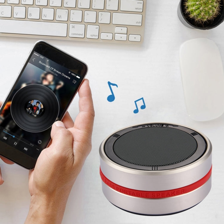X1 Portable Round Shaped Bluetooth Stereo Speaker, with Built-in MIC, Support 360 Degree Spining Volume Control &Hands-free Calls & TF Card & AUX IN, Bluetooth Distance: 10m
