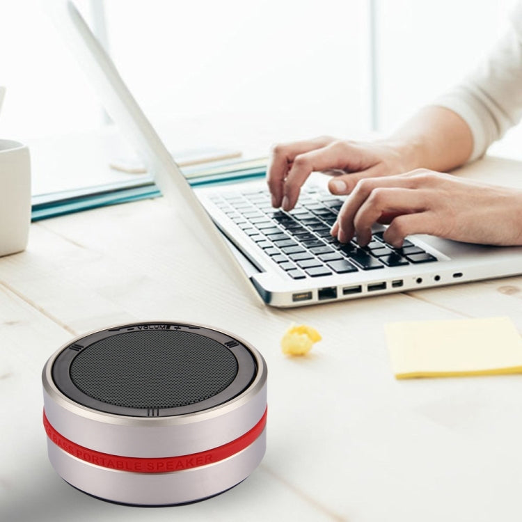 X1 Portable Round Shaped Bluetooth Stereo Speaker, with Built-in MIC, Support 360 Degree Spining Volume Control &Hands-free Calls & TF Card & AUX IN, Bluetooth Distance: 10m