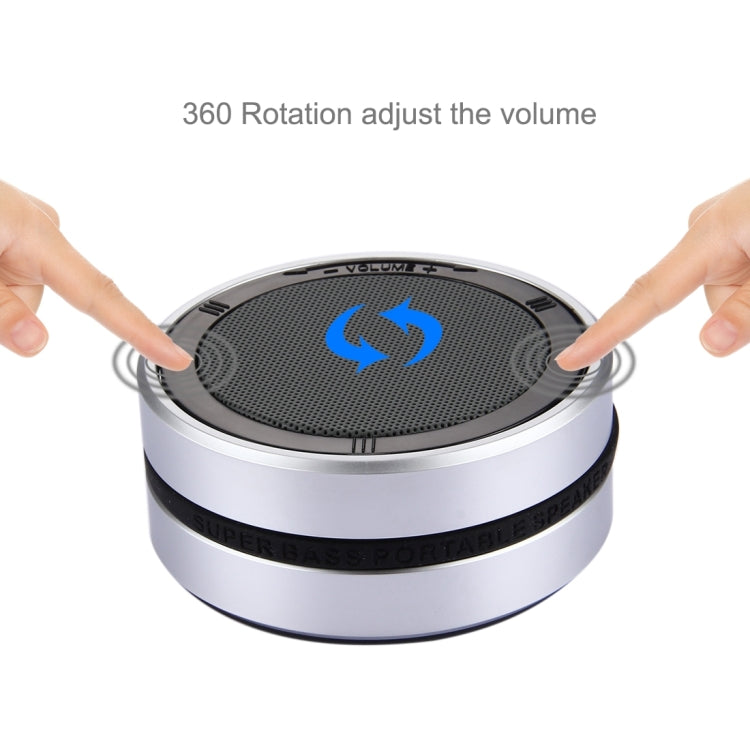 X1 Portable Round Shaped Bluetooth Stereo Speaker, with Built-in MIC, Support 360 Degree Spining Volume Control &Hands-free Calls & TF Card & AUX IN, Bluetooth Distance: 10m