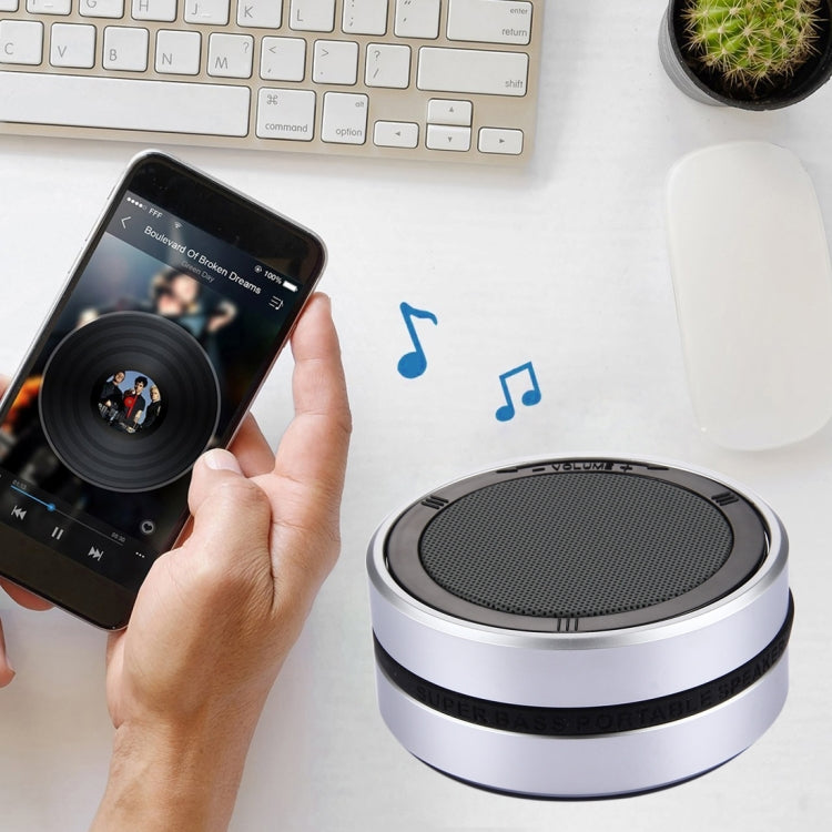 X1 Portable Round Shaped Bluetooth Stereo Speaker, with Built-in MIC, Support 360 Degree Spining Volume Control &Hands-free Calls & TF Card & AUX IN, Bluetooth Distance: 10m