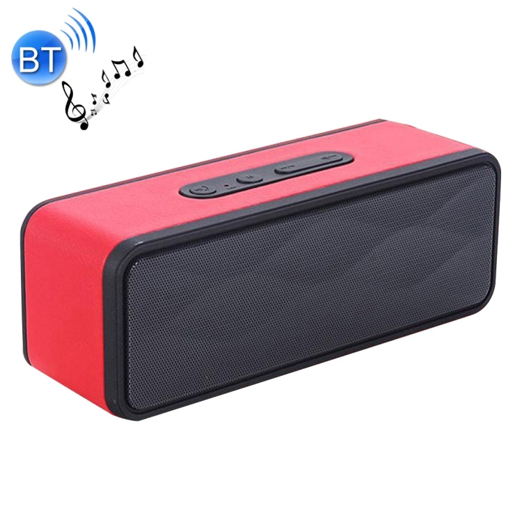 GS805 Portable PV Paste Skin Bluetooth Stereo Speaker, with Built-in MIC, Support Hands-free Calls & TF Card & AUX IN, Bluetooth Distance: 10m(Red)