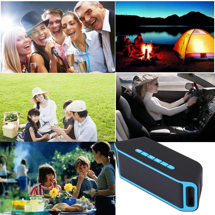 S816 Portable Bluetooth Stereo Speaker, with Built-in MIC, Support Hands-free Calls & TF Card & AUX IN, Bluetooth Distance: 10m(Blue)