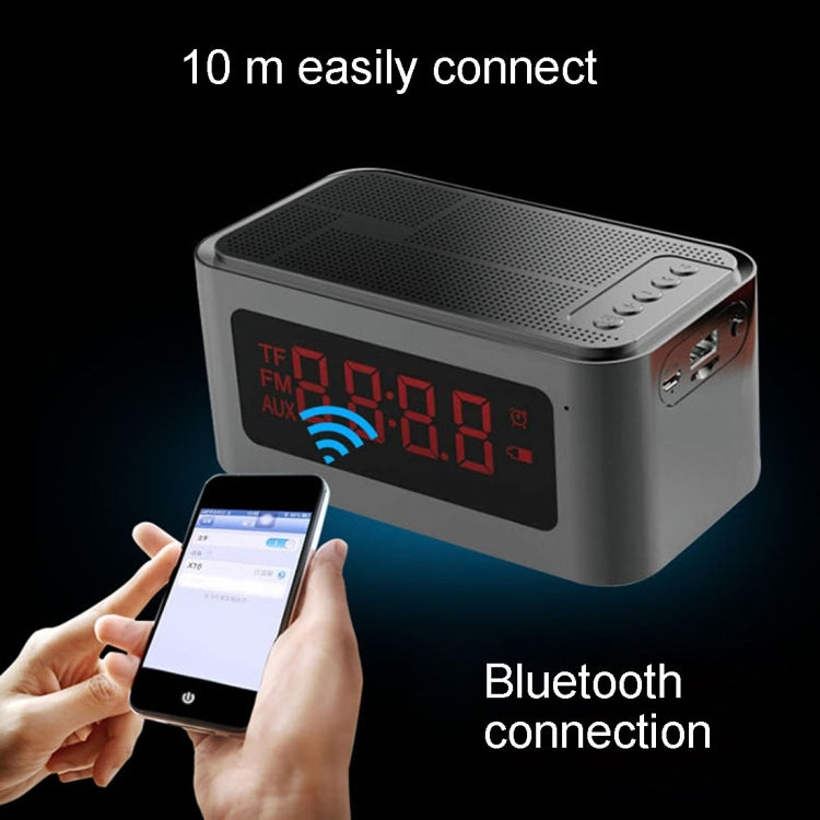 X16 Portable Bluetooth Stereo Speaker, Support Hands-free & TF Card & AUX IN & FM & Alarm, Bluetooth Distance: 10m