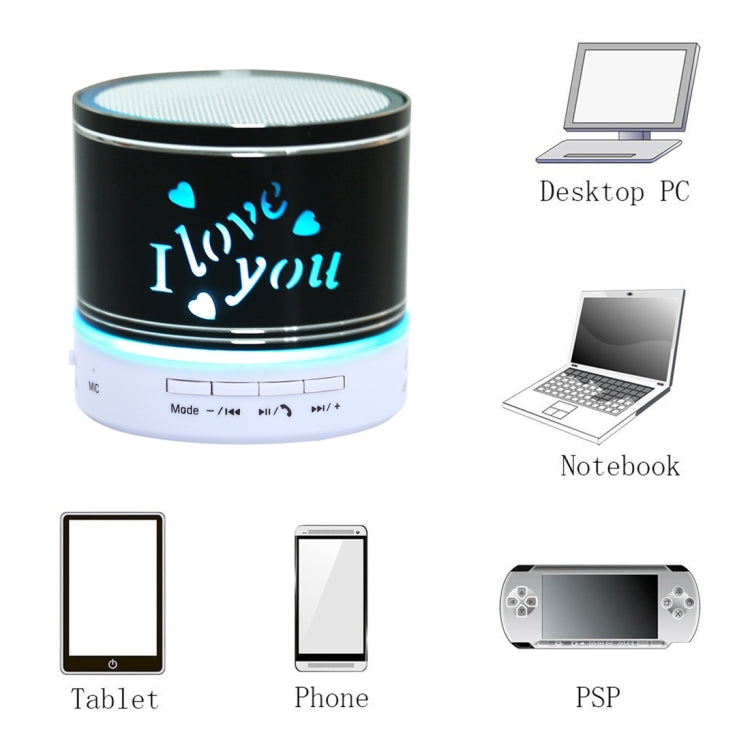 A9L Mini Portable Bluetooth Stereo Speaker with RGB LED Light, Built-in MIC, Support Hands-free Calls & TF Card & AUX
